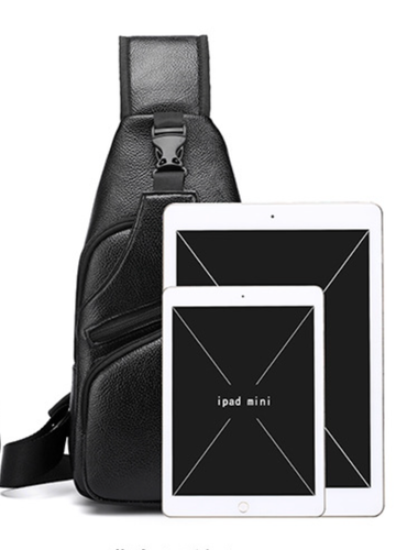 Elegancka nerka pojemna saszetka na ramię torba plecak ekoskóra usb czarna na Arena.pl