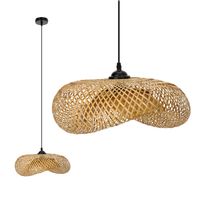 Lampa wisząca BRUGIA M boho sufitowa 50 cm pleciona DUŻA  BAMBUSOWA na E27