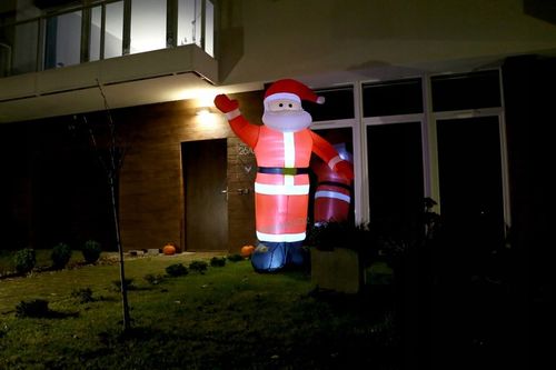 DMUCHANY MIKOŁAJ 1,2M GWIAZDOR LAMPKI choinkowe LED sople choinka ozdoby na Arena.pl