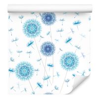 Tapeta do salonu dmuchawce ornamenty kwiaty polne