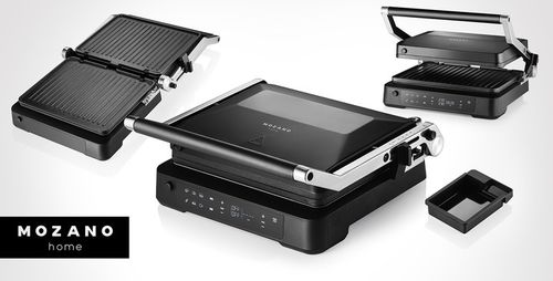 GRILL ELEKTRYCZNY OPIEKACZ ROZKŁADANY 6 PROGRAMÓW 2 TERMOSTATY 2000W na Arena.pl