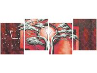 45CM 120CM ZEGAR 4 ELEM SZKARŁATNE DRZEWO ŚCIENNY