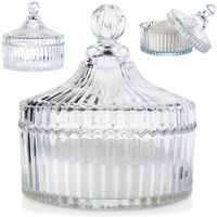 Cukierniczka Szklana Pojemnik na Cukier Cukierki Kryształowa Pokrywka 500ml