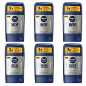 NIVEA MEN Antyperspirant męski Silver 6x50 ml