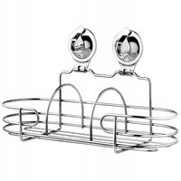 PÓŁKA ŁAZIENKOWA ŚCIENNA PRZYSSAWKI ORGANIZER STAL