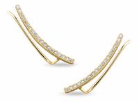 Eleganckie pozłacane srebrne kolczyki nausznice z cyrkoniami srebro 925 Z1482E_G