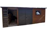 Schowek Domek Ogrodowy 3,5x3m + Wiata 1,5m Brama Dwuskrzydłowa TS822