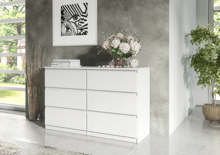 KOMODA 6 SZUFLAD 100CM BIAŁA zdjęcie 5
