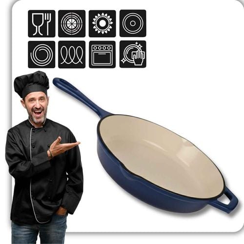 emaliowana patelnia żeliwna 26cm hage niebieska na Arena.pl