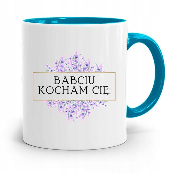 Kubek Błękitny Dzień Babci Kocham Cię Babciu Z Nadrukiem Ze Zdjęciem zdjęcie 1