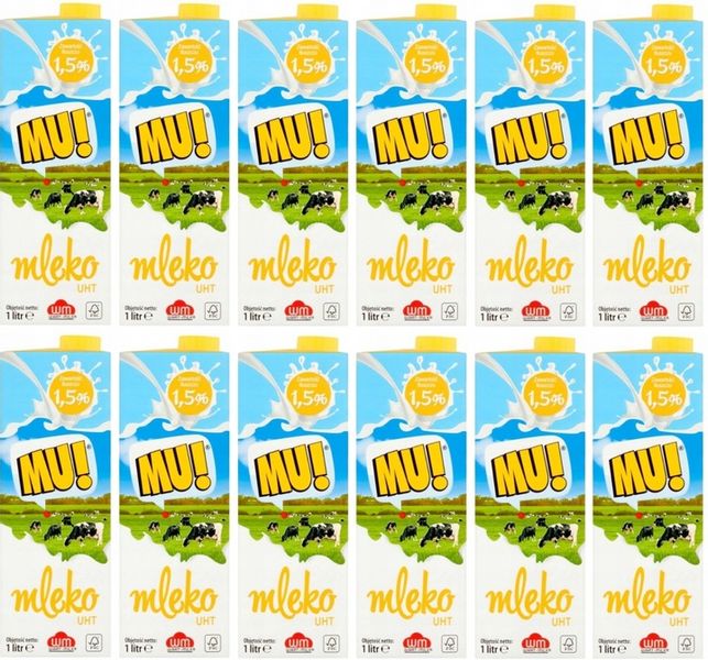 12x Mleko MU! UHT 1,5% 1l zdjęcie 1