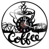 Zegar ścienny z płyty winylowej Coffee time 887.14