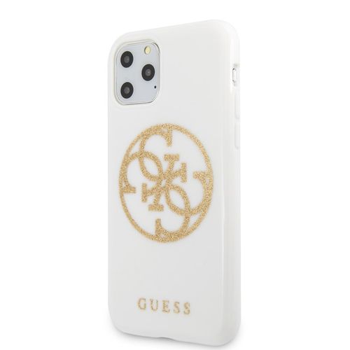 Guess Circle Glitter 4G - Etui do iPhone 11 Pro (biały) na Arena.pl