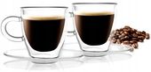 VIALLI ZESTAW MAŁE SZKLANKI TERMICZNE FILIŻANKI ZE SPODKAMI KAWY ESPRESSO