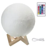 Lampka nocna księżyc 14cm kolorowa rgb usb akumulator pilot 5V/USB