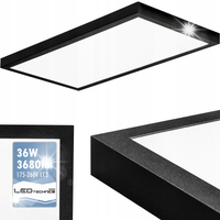 Panel Plafon Sufitowy Natynkowy Oprawa 60x30cm 36W LED CCD 3680lm Czarny