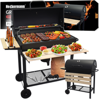 GRILL WĘGLOWY OGRODOWY 2 RUSZTY CHROMOWANE 2 PÓŁKI POPIELNIK TERMOMETR GRILL WĘGLOWY OGRODOWY 2 RUSZTY CHROMOWANE 2 PÓŁKI POPIELNIK TERMOMETR