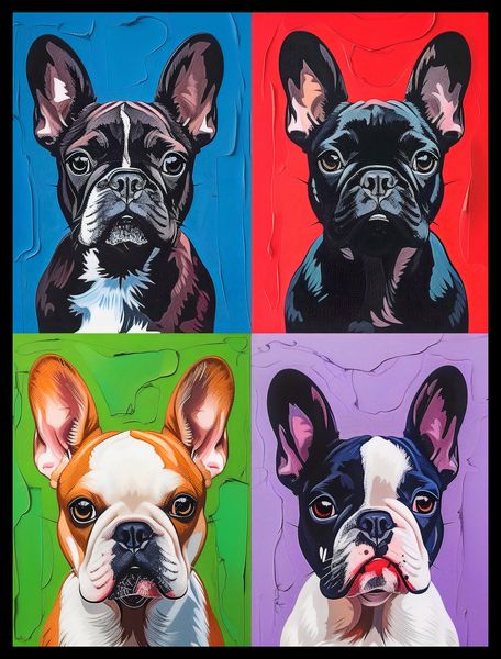 Plakat 75x100cm Buldogi Francuskie zdjęcie 2