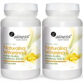 2x WITAMINA E NATURALNA 400 IU 100 kaps ALINESS Procesy starzenia się Wzrok