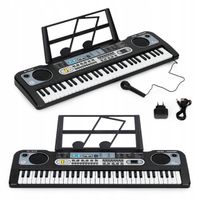 DUŻY KEYBOARD PIANINO Z MIKROFONEM DLA DZIECI + ZASILACZ