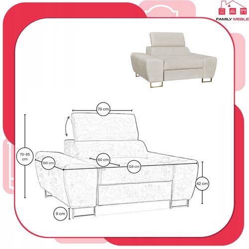 Zestaw mebli wypoczynkowych salonu Bosso Sofa 2os fotele beż Family Meble na Arena.pl