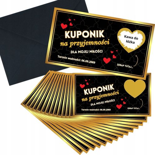 15x ZDRAPKI DLA PAR - KUPONY PRZYJEMNOŚCI DZIEŃ CHŁOPAKA DLA MĘŻA, ROCZNICA na Arena.pl