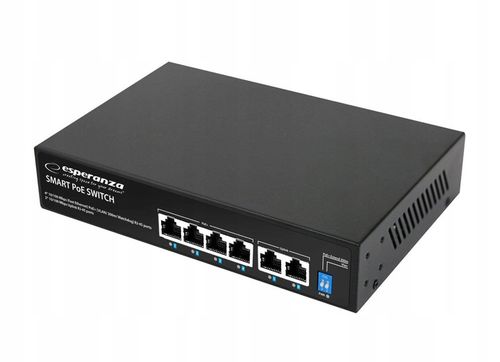 SWITCH PoE 4xPOE 2xUplink RJ45 10/100Mbps 60W EXTEND 300M + DO KAMER na Arena.pl
