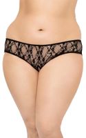 stringi koronkowe z wycięciem serca softline 2472 czarne xl