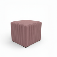 Pufa kwadratowa sztruks tłoczona 40 x 40 x 40 różowy