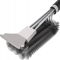 Nierdzewna Szczotka z Skrobakiem do Czyszczenia Grilla, Rusztów