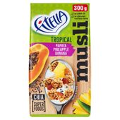 Fitella Musli chrupkie z papają ananasem bananem i nasionami chia 300 g