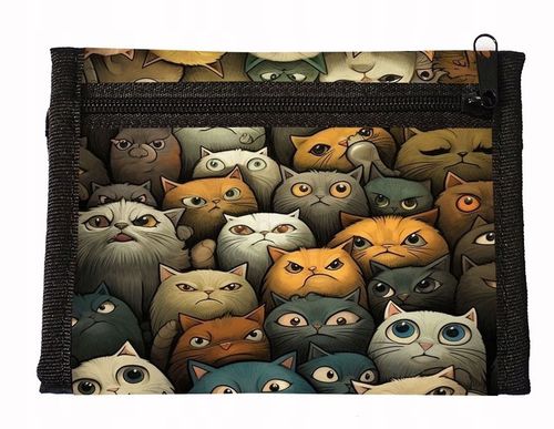 Portfel na Rzep Kotki materiałowy portfel Kotek na Arena.pl