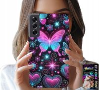 ETUI DO SAMSUNG GALAXY S21 - KOLOROWY MOTYLEK SERCE MODNE WZORY CASE