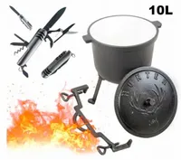 KOCIOŁEK GARNEK EMALIOWANY ŻELWINY MYŚLIWSKI NA OGNISKO PIECZONE 10L+GRATIS