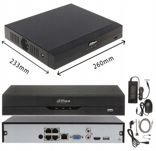 Monitoring Podwórka 4 kamery IP tubowe Dahua IPC-HFW2849S-S-IL-0280B 8MPx na Arena.pl