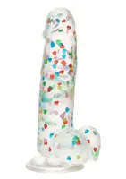 calexotics naughty bits i love dick heart filled dong 15 cm z brokatowym