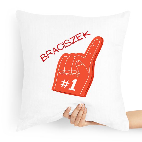 Poduszka Prezent Dla Brata Braciszek Numer Jeden Z Nadrukiem Ze Zdjęciem zdjęcie 1