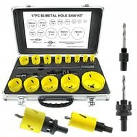 ZESTAW OTWORNIC DO METALU DREWNA BIMETALOWYCH BI-METAL 17 ELEMENTÓW