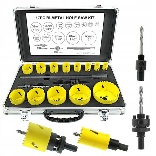 ZESTAW OTWORNIC DO METALU DREWNA BIMETALOWYCH BI-METAL 17 ELEMENTÓW na Arena.pl