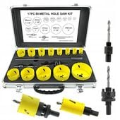 ZESTAW OTWORNIC DO METALU DREWNA BIMETALOWYCH BI-METAL 17 ELEMENTÓW