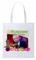 Śmieszny Pis Kaczyński Torba Eco Biała Shopper Z Nadrukiem Ze Zdjęciem