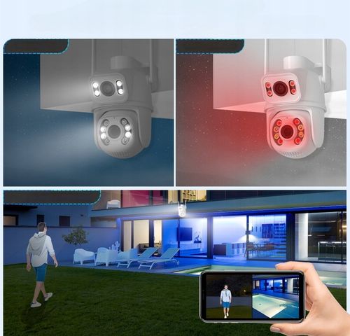 PODWÓJNA KAMERA WIFI IP SMART 8MP ALARM DETEKCJA iCSee na Arena.pl