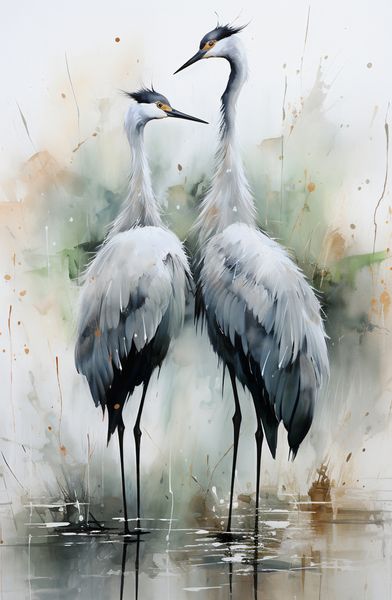 Plakat 53x81cm Tańczące Czaple zdjęcie 1