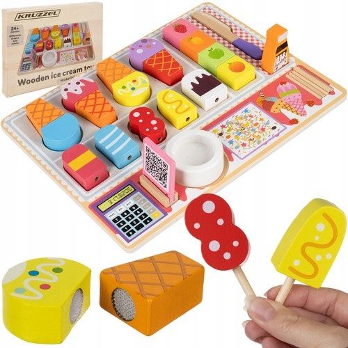 Lodziarnia Drewniana Lody Sklep Zestaw do Robienia Lodów na Rzep dla Dzieci na Arena.pl