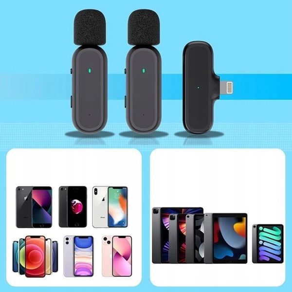 2X MIKROFON KRAWATOWY IPHONE BEZPRZEWODOWY + ETUI zdjęcie 8
