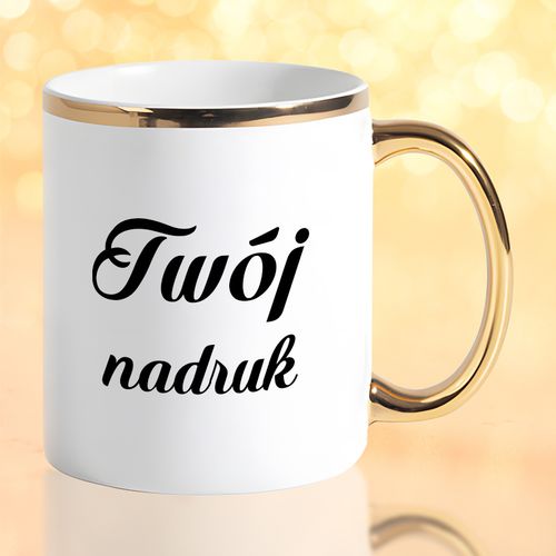 Kubek z nadrukiem - 330ml złote wykończenie na Arena.pl