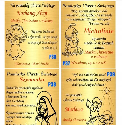 Łańcuszek Złoty Medalik Chrzest Komunia Grawer na Arena.pl