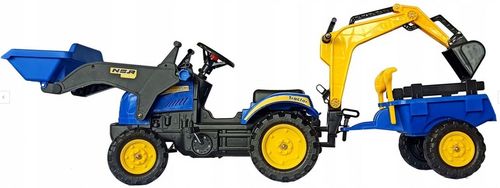 Traktor na pedały z przyczepą ładowaczem i koparka 3w1 PROMO na Arena.pl