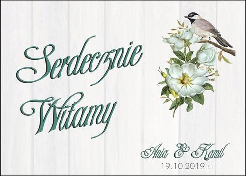 TABLICE powitalna na ślub rustykalna wesele 70x50 na Arena.pl