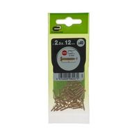 Wkręty 2,5x12mm 40 szt. łeb płaski stal mosiądzowana fra